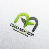 Embossed Logo Mockup on White Paper