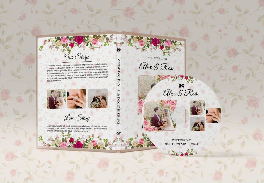 Floral Wedding DVD Cover Design