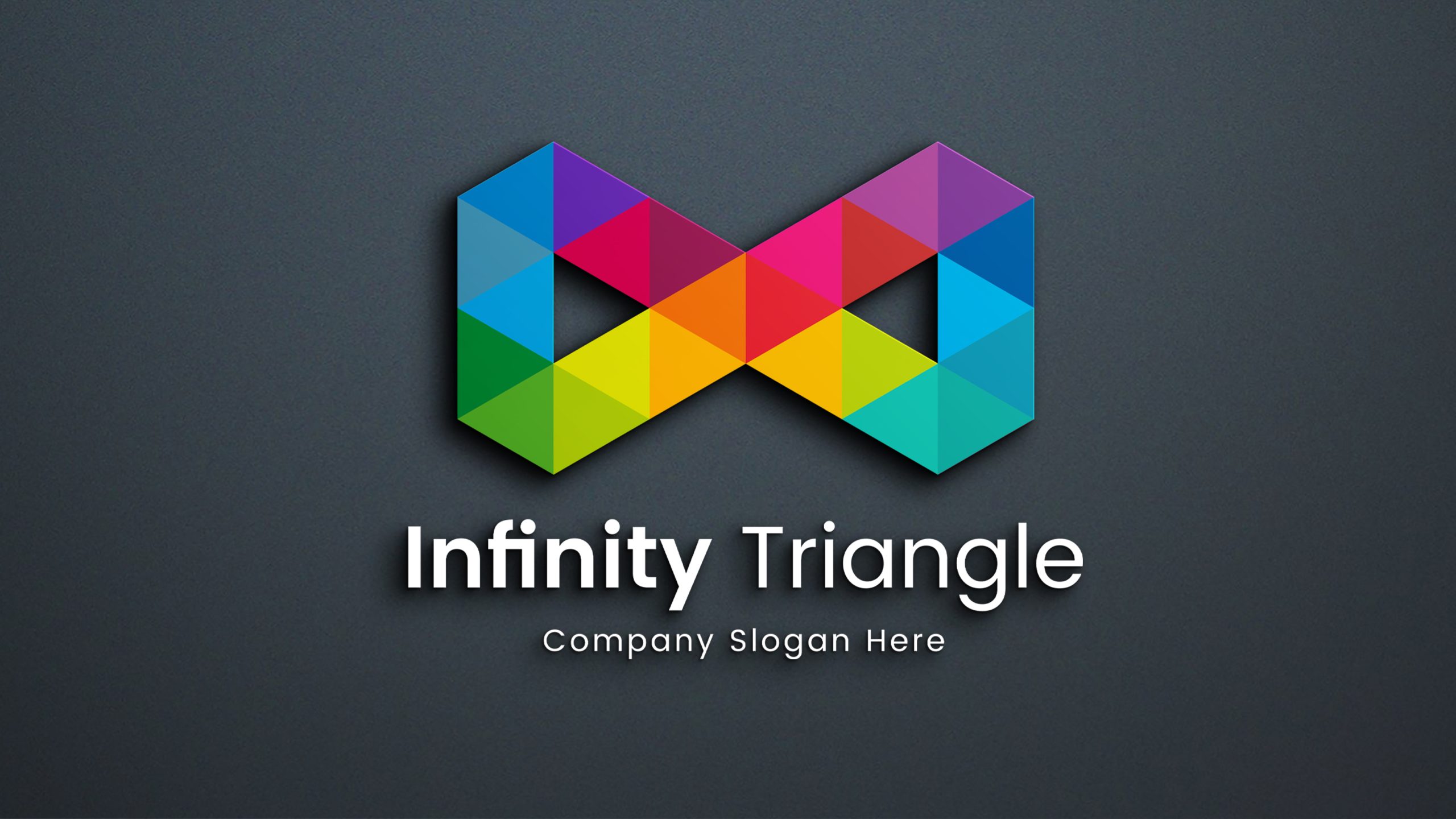 Free Download Infinity triangle colorful logo template