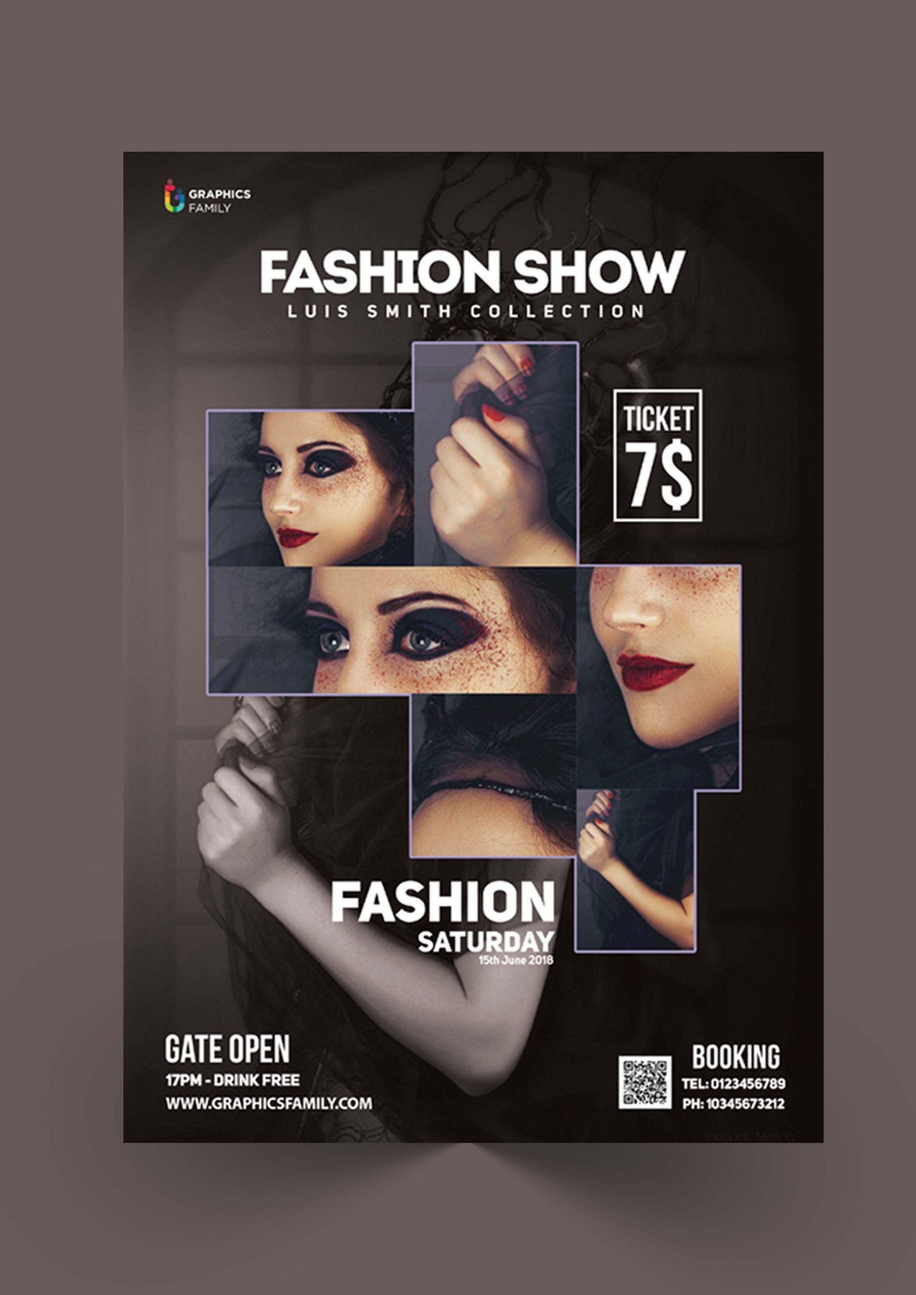 fashion design flyer template