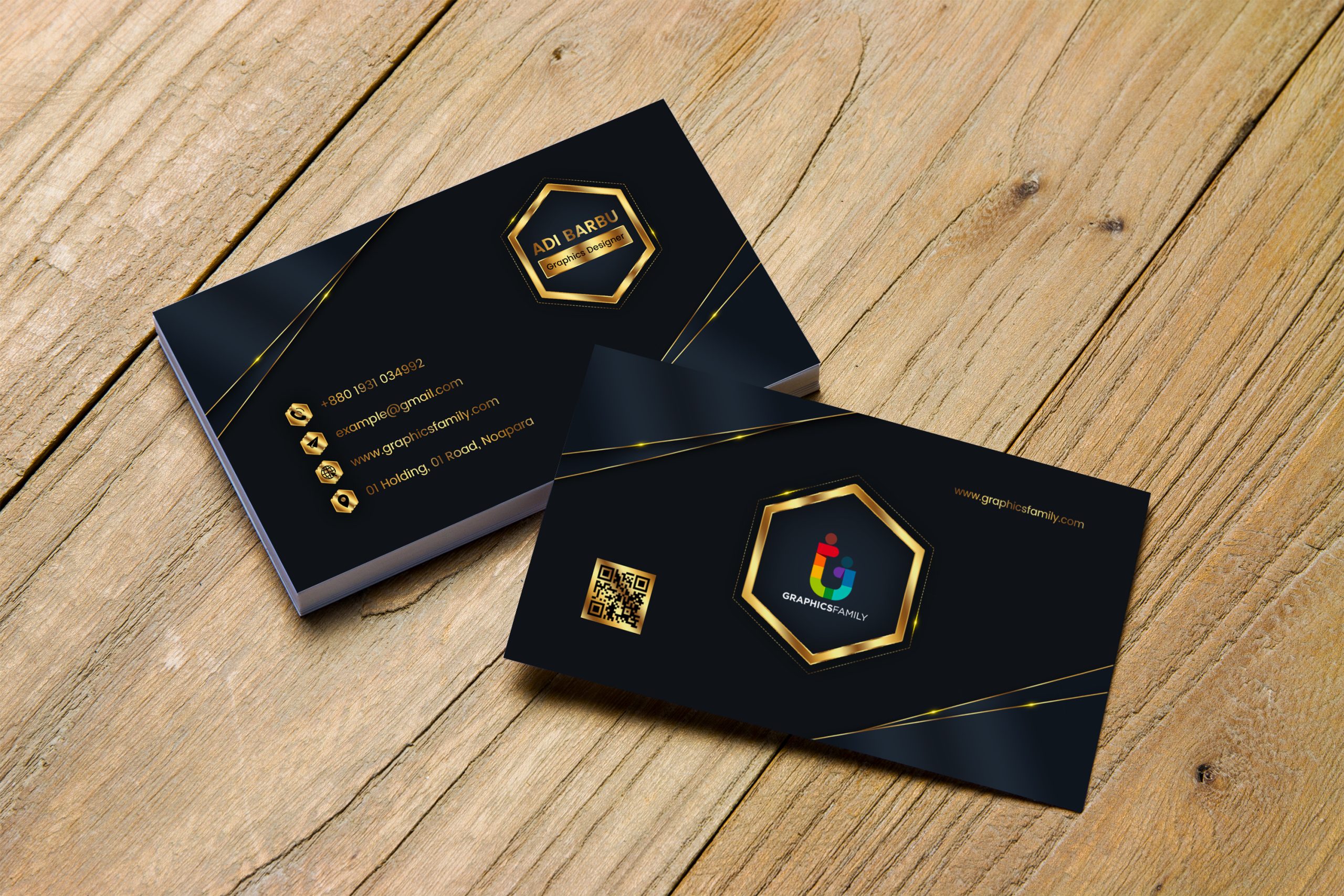 Free Luxury Black Business Card Design