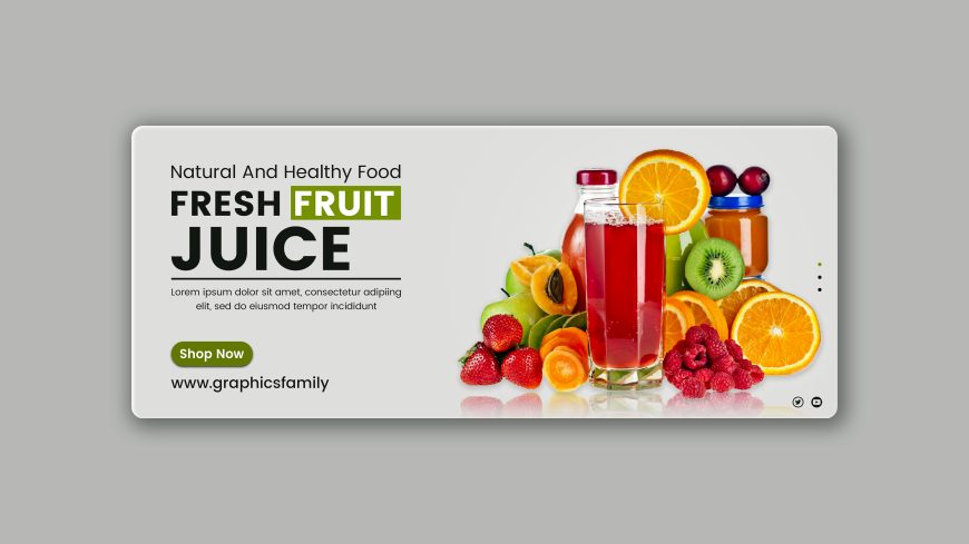 Fresh Fruits Simple Web Banner Design