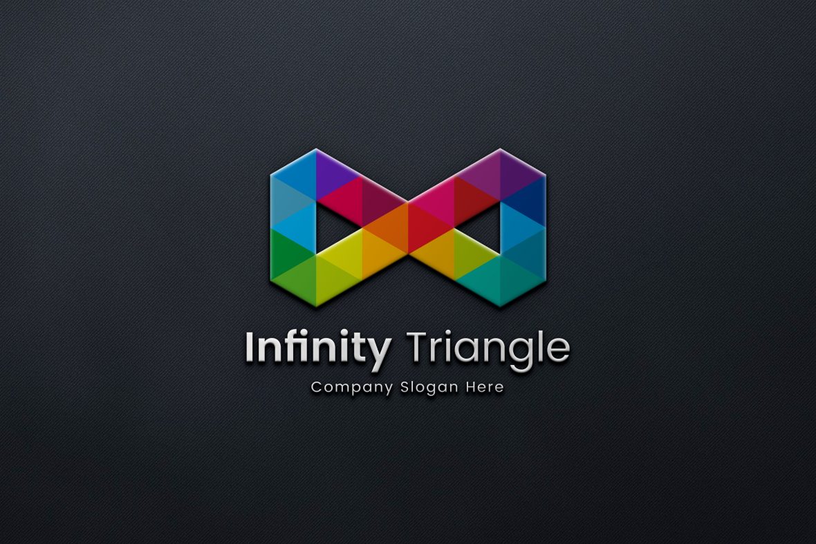 Infinity triangle colorful logo design template download