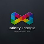 Infinity triangle colorful logo template