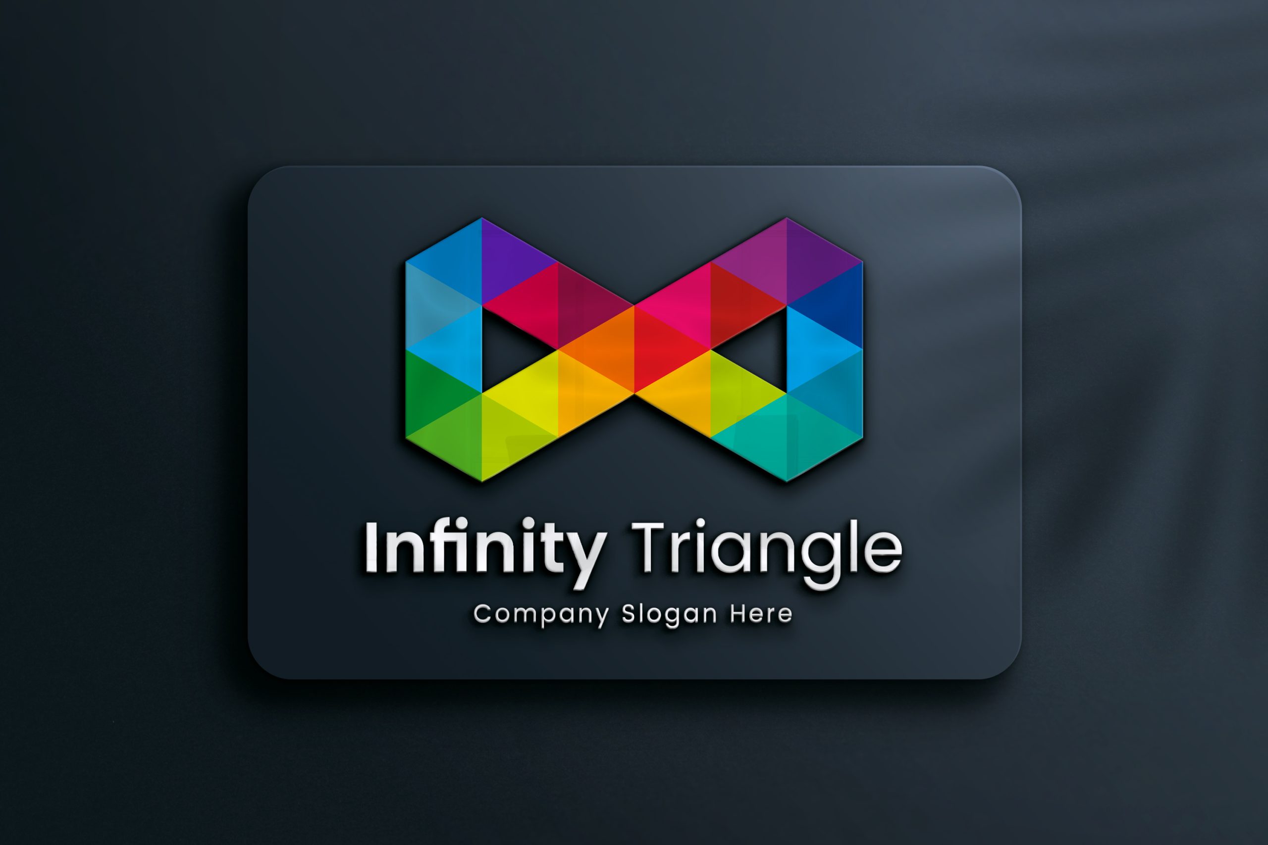 Infinity triangle colorful logo design template download