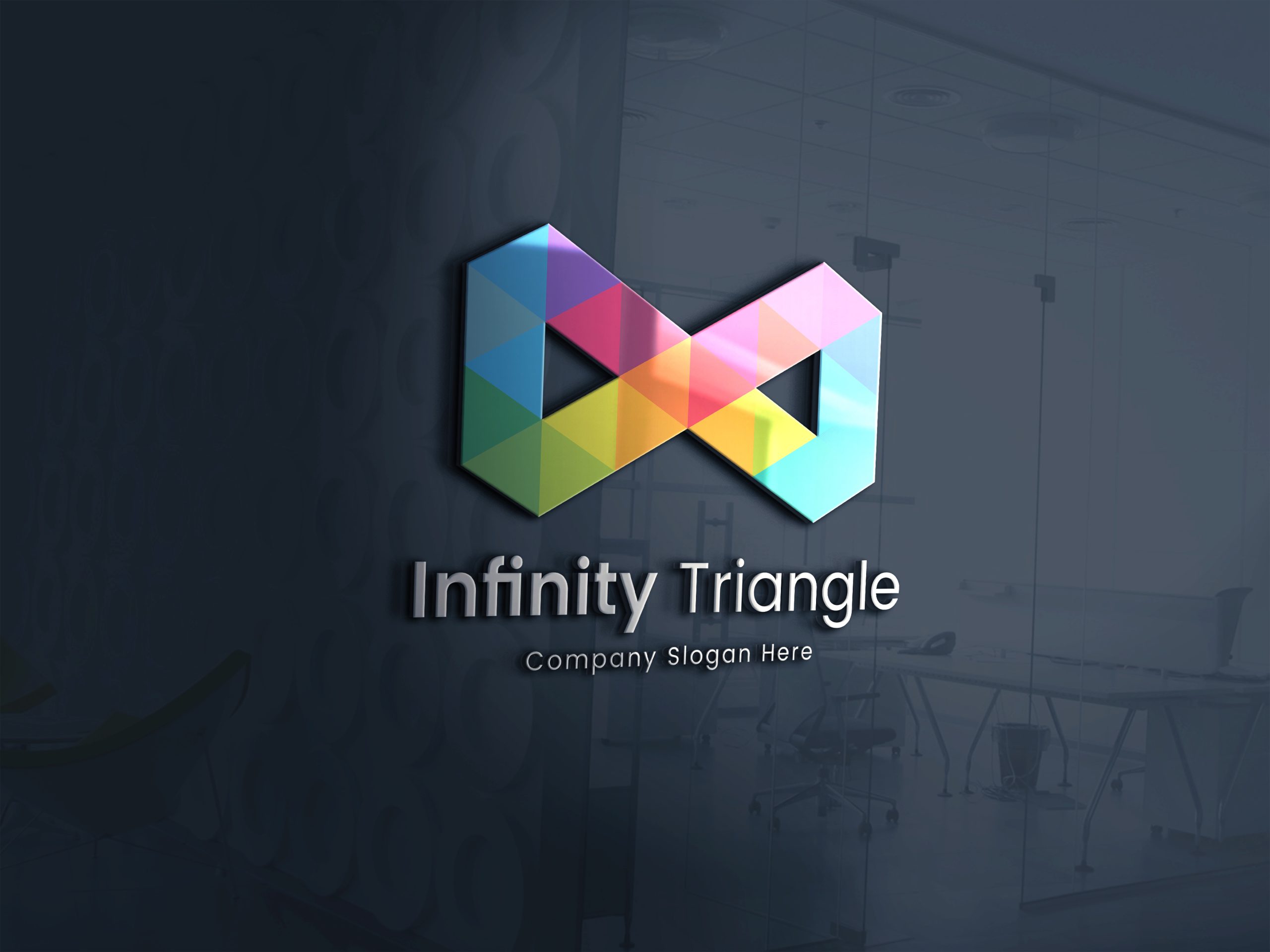 Infinity triangle colorful logo template download