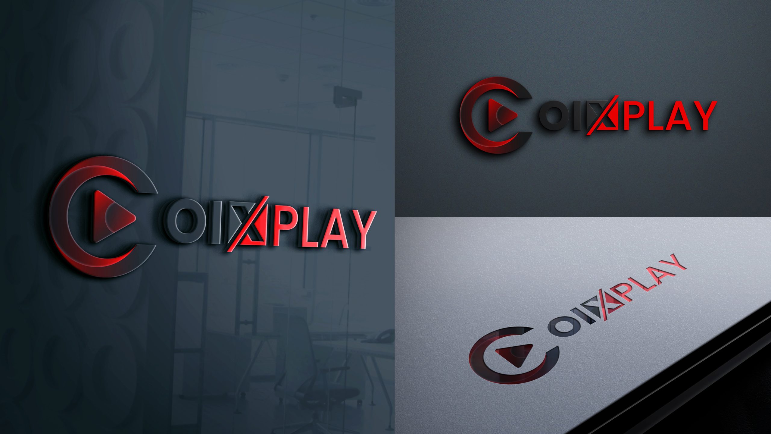 Letters OIX Media Play Logo Design