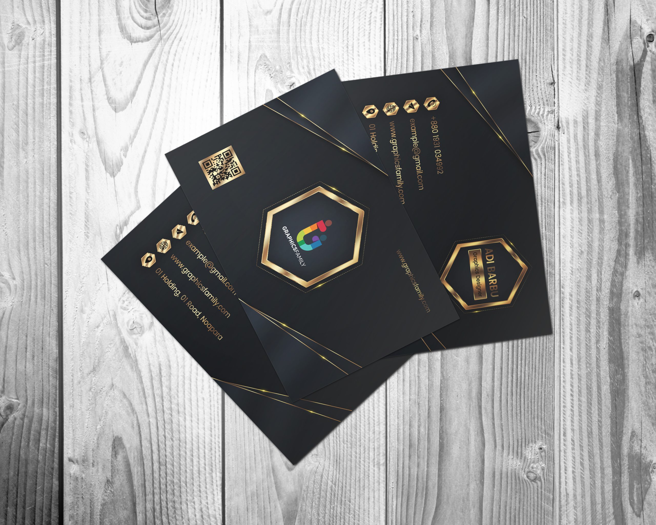 Luxury Black Business Card Design Download