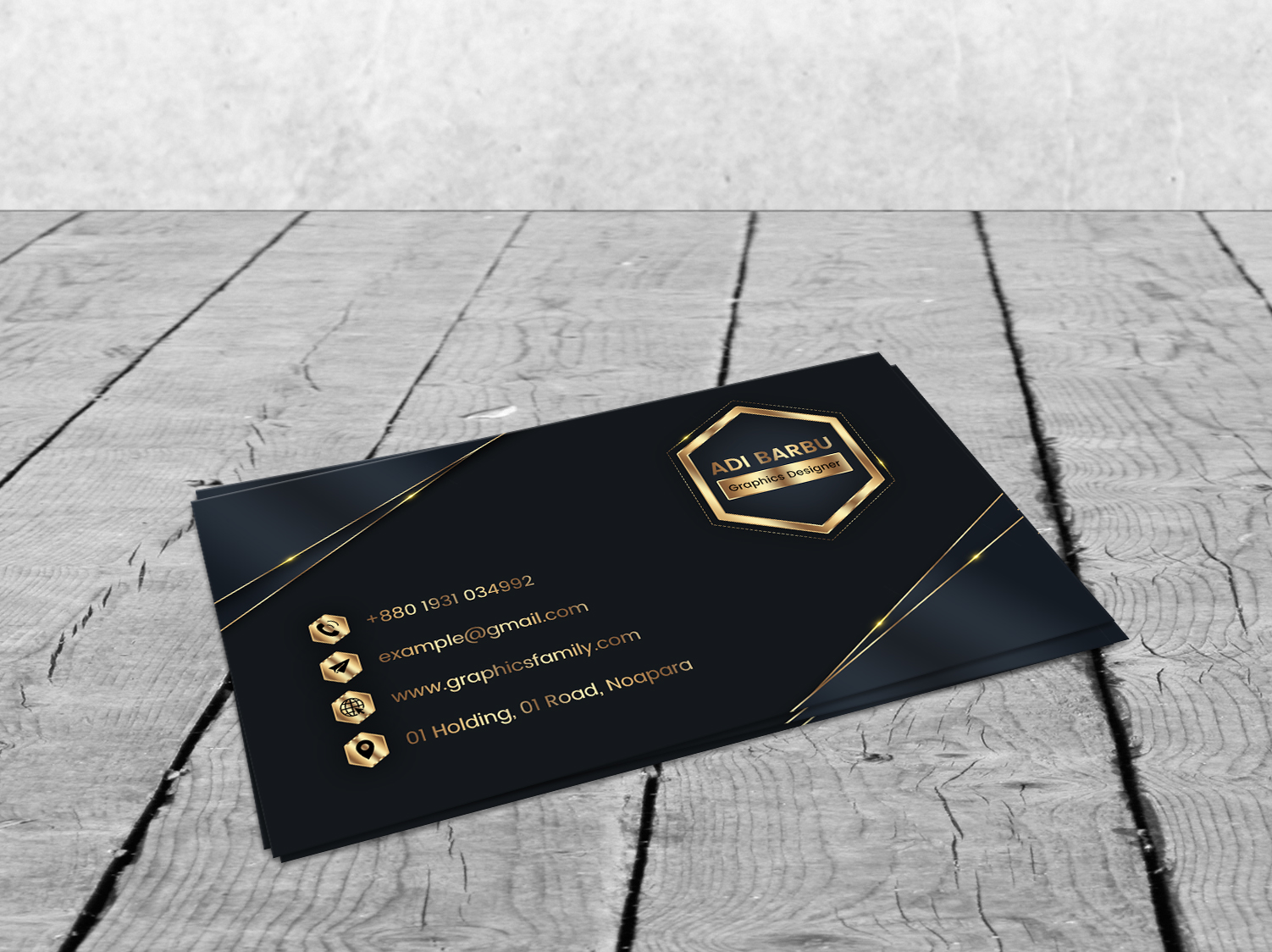 Luxury Black Business Card Design Template Download