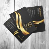 Luxury Business Card Design with Golden Lines