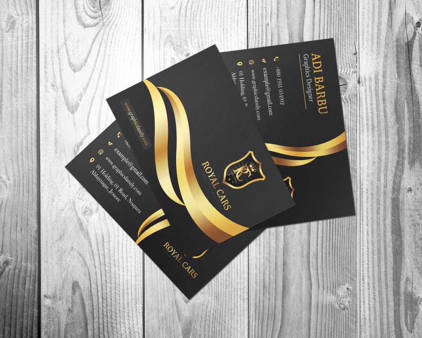 Luxury Business Card Design with Golden Lines