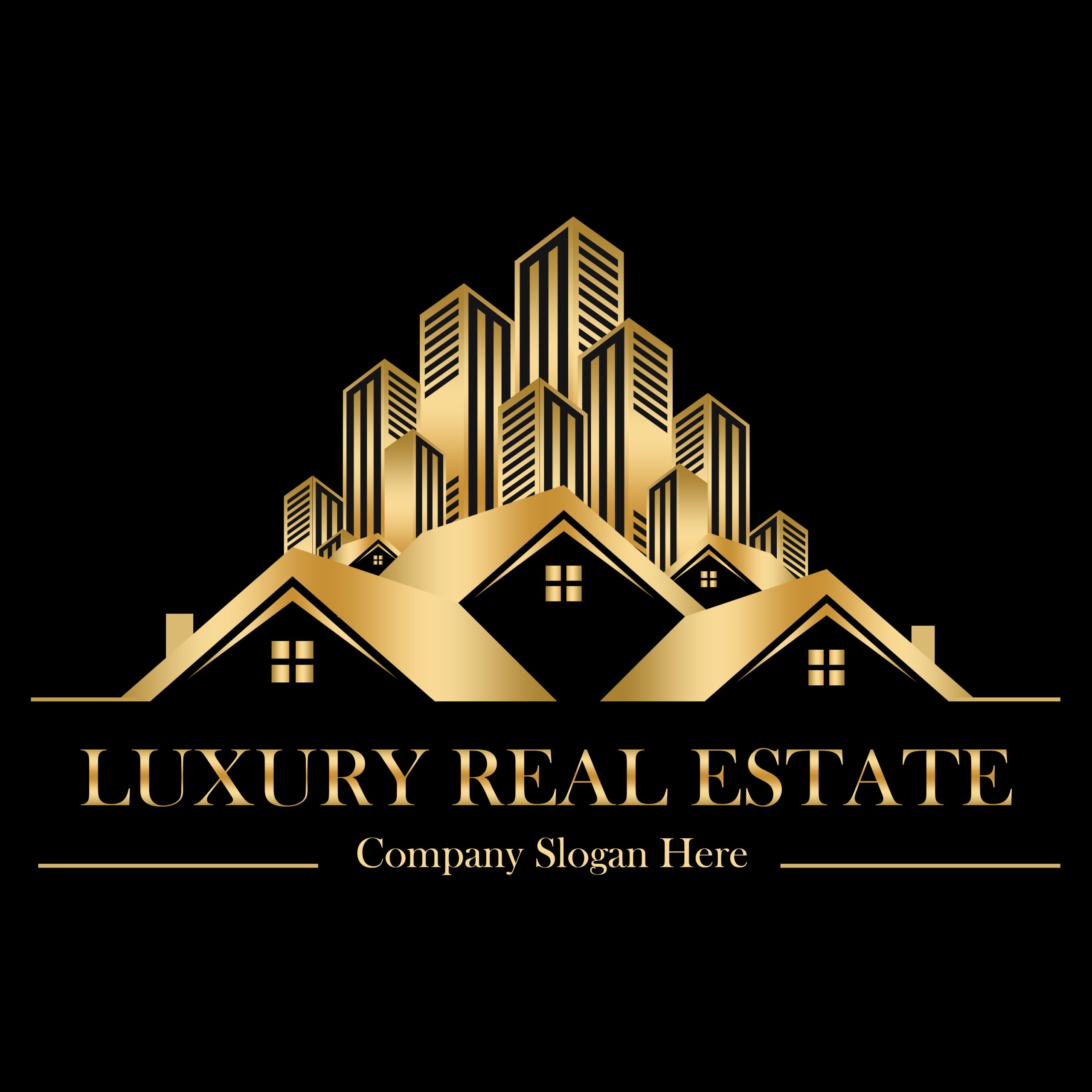 Luxury Real Estate Logo Design Stock Vector - Illustration of city, house:  151847046