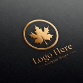 Luxury golden 3D logo mockup on black paper
