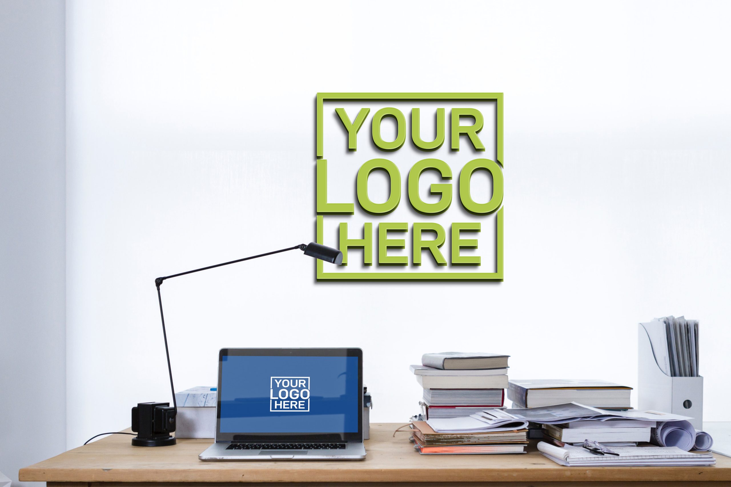 MacBook Office Logo Mockup