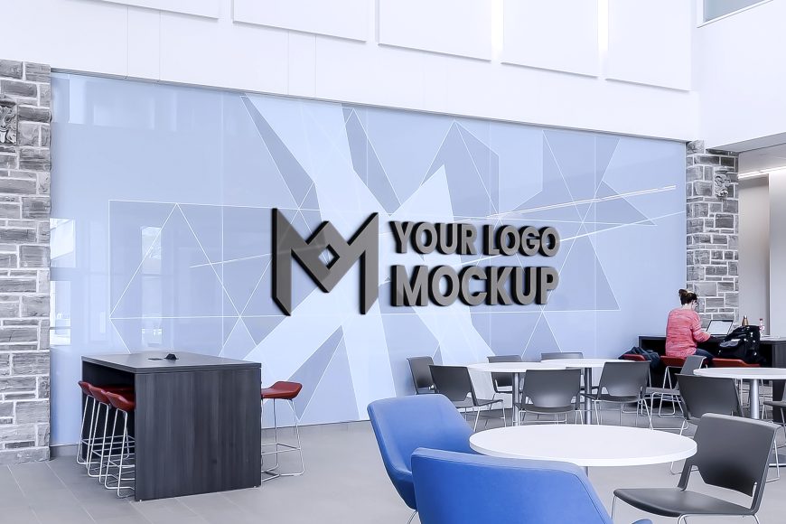Office Reception 3D Logo Mockup