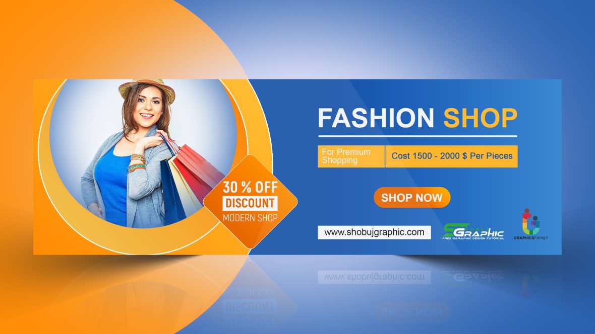 Online Shopping AD Banner Design in Photoshop