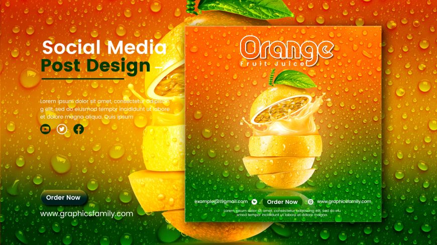 Orange Juice Social Media Post Banner
