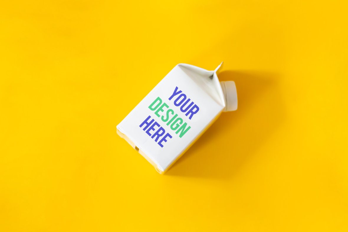 Organic Milk Bottle Mockup free download