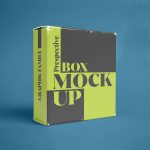 Perspective Real Box Mockup Free Mockup