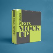 Perspective Real Box Mockup Free Mockup