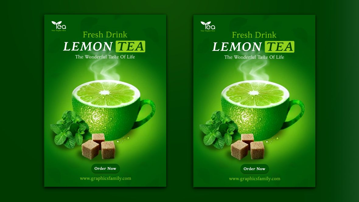 Professional Advertising Poster Design for Tea Product