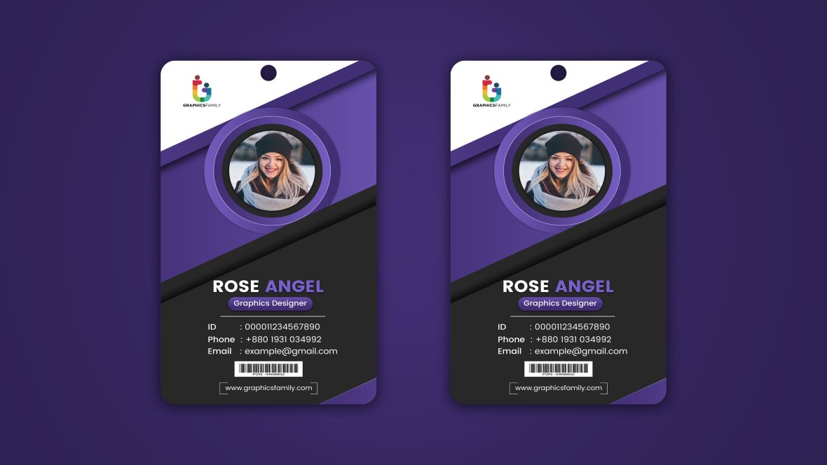 Purple & Black Creative Id card Design