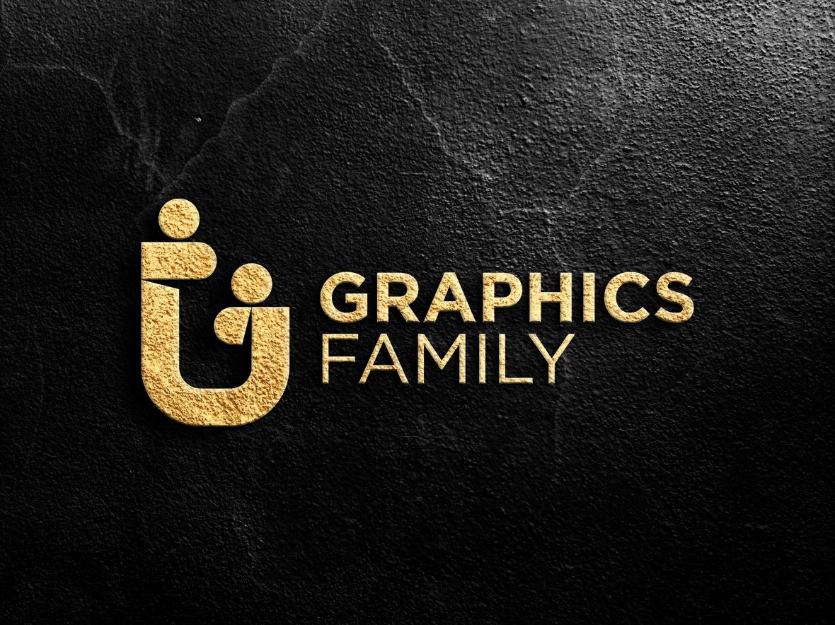 Realistic Black And Golden Logo Mockup   GraphicsFamily