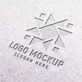 White Paper Pressed Logo Mockup