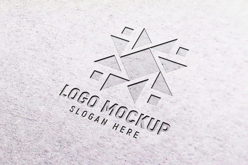 White Pressed Logo Mockup