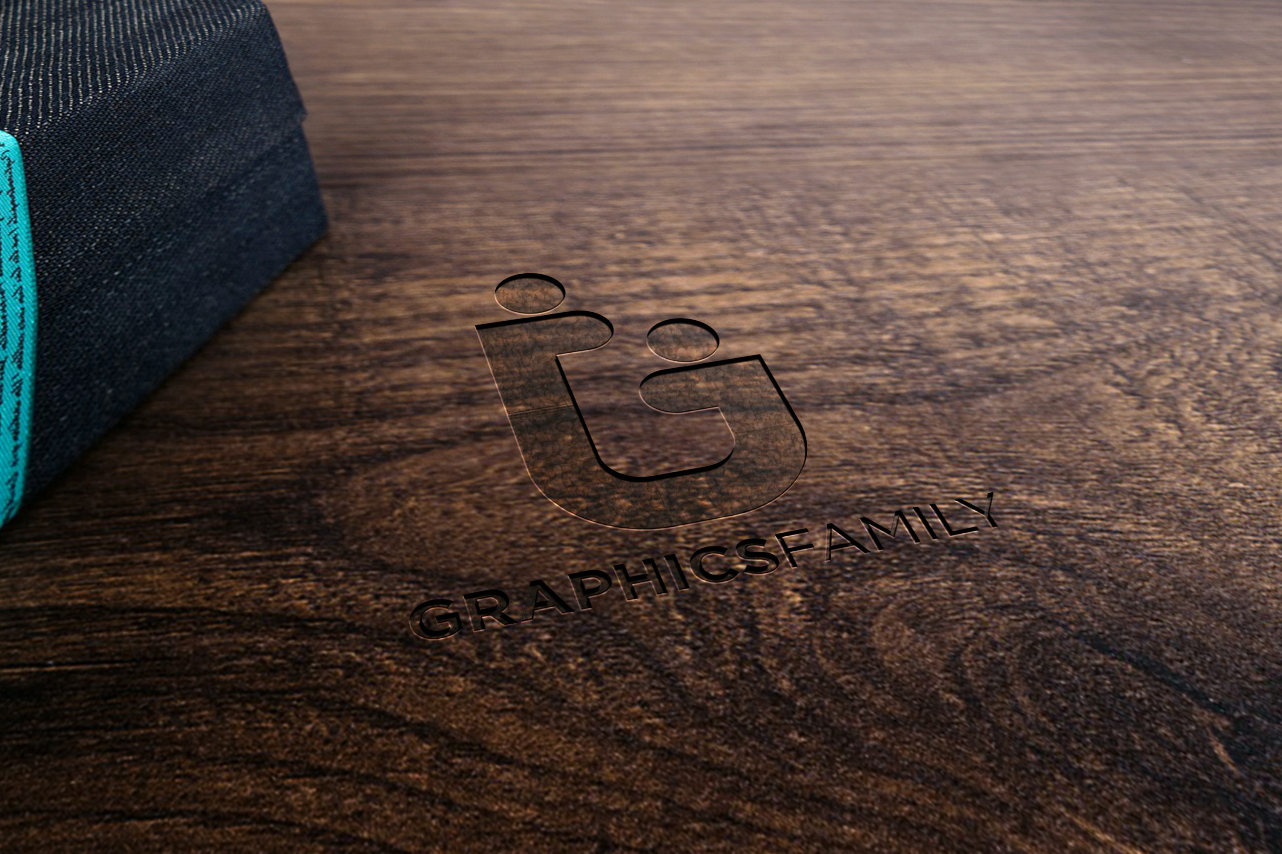 Wood Engraved 3D Logo Mockup Download