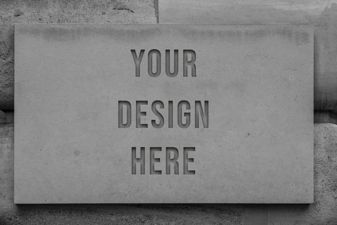 Concrete Engrave Effect Design Logo Mockup