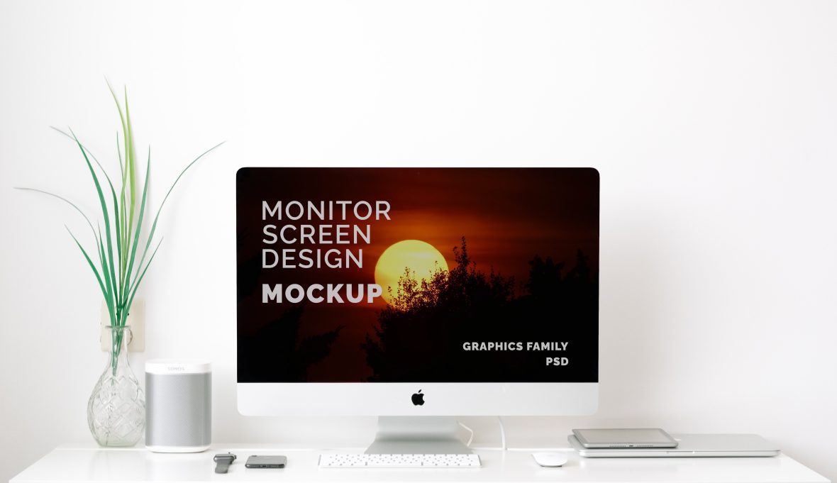 iMac Screen Minimal Mockup