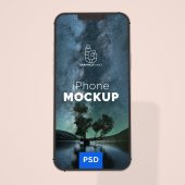 iPhone Screen Design Mockup Free PSD