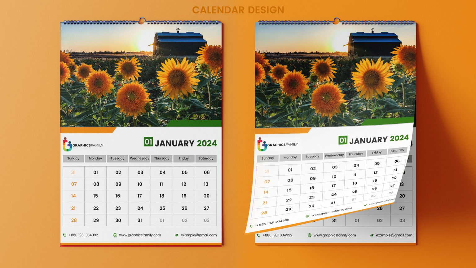20232024 Wall Calendar Design GraphicsFamily