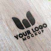 Black Wood 3D Logo Mockup