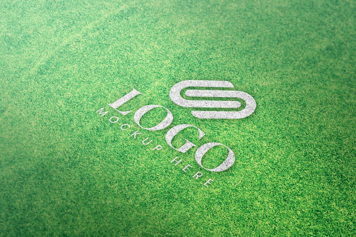 Branding Logo Mockup with Green Background