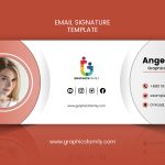 Email Signature Design In Flat Style PSD