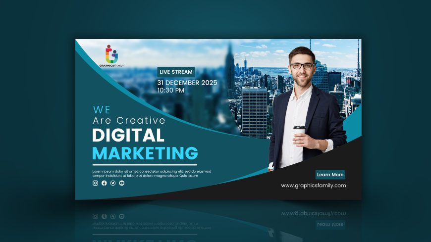 Free Creative Digital Marketing Social Media Banner Design Template