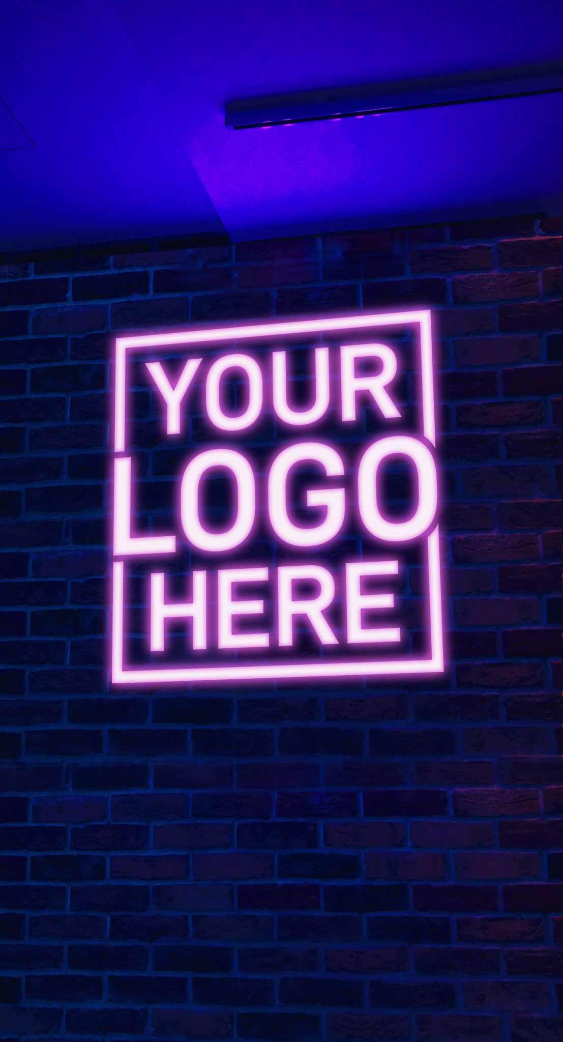 Neon Logo Mockup GraphicsFamily