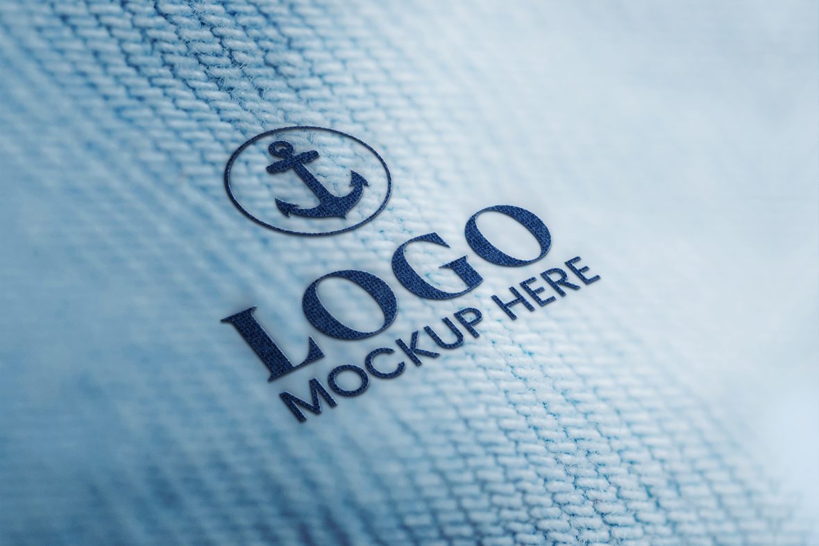 Free Realistic Logo Mockup on Fabric Texture