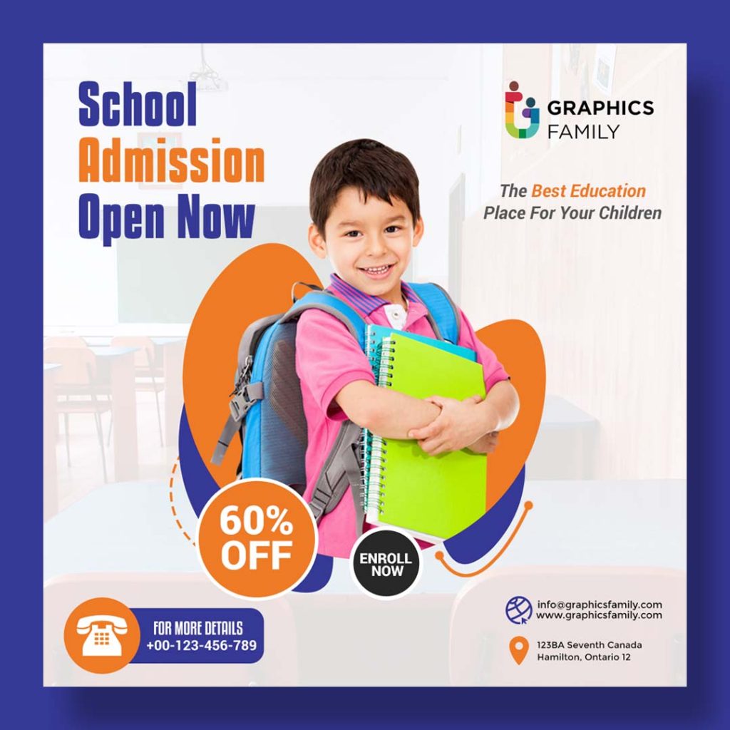 Free School Admission Social Media Banner Template – GraphicsFamily