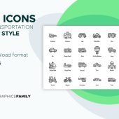 Free Transportation Icon Set Outline Style