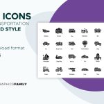 Free Transportation Icon Set Solid Style