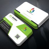 Green, White and Black Simple Business Card Design