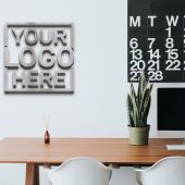 Silver iMac Home Office Logo Mockup