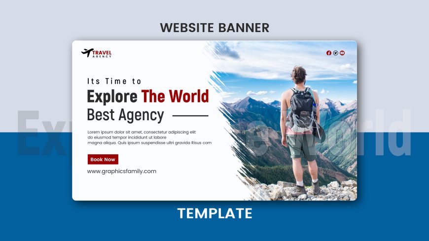 Travel Agency Social Media Website Banner Design Template