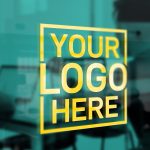 Yellow Office Window Logo Mockup free download