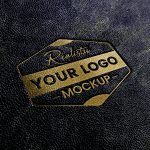 Black Leather Stamping Logo Mockup