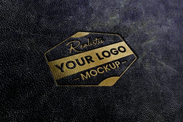 Black Leather Stamping Logo Mockup – GraphicsFamily