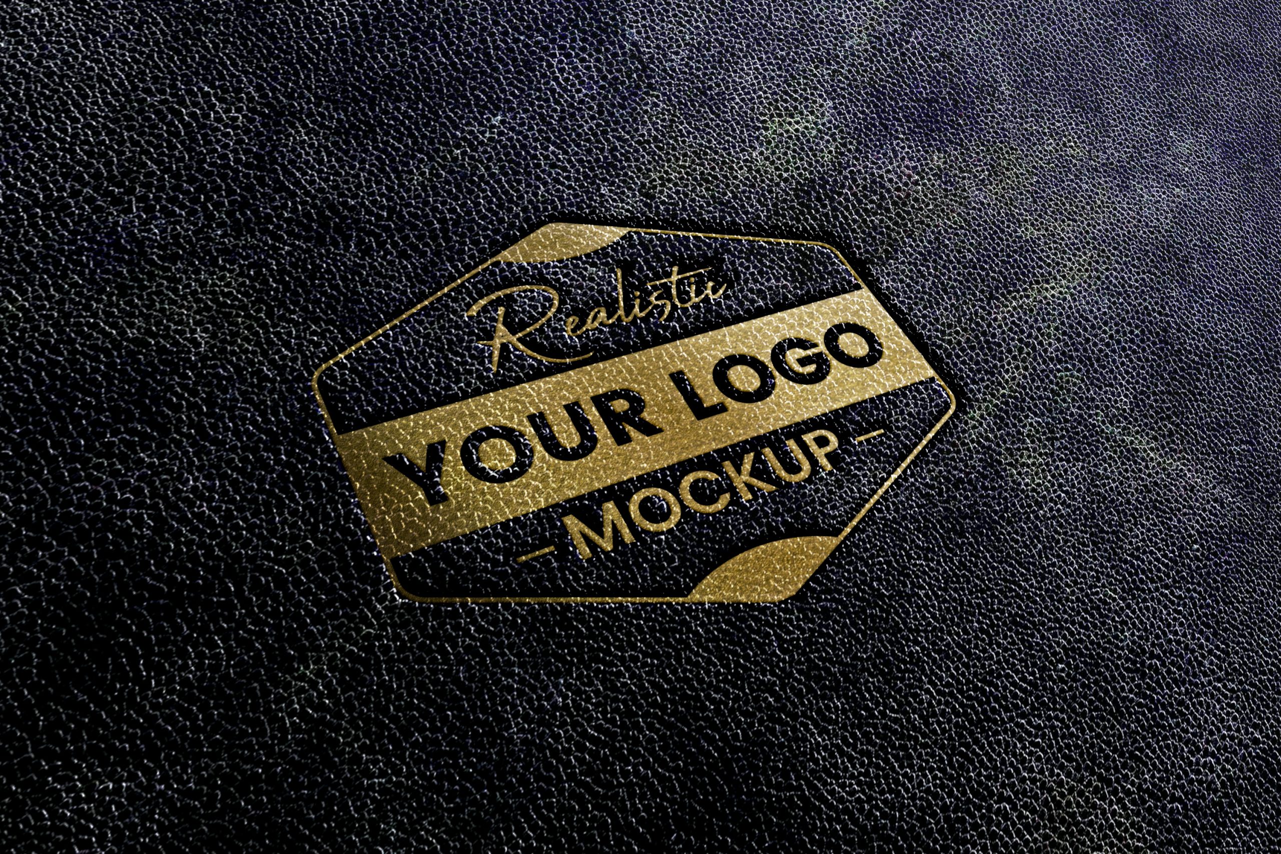 Embossed Leather Logo Design Mockup Stock Template
